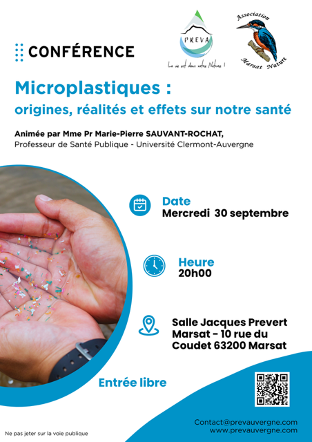 Conférence : Microplastiques / Origines, réalités et effets sur notre santé - Proposé par Préva Auvergne